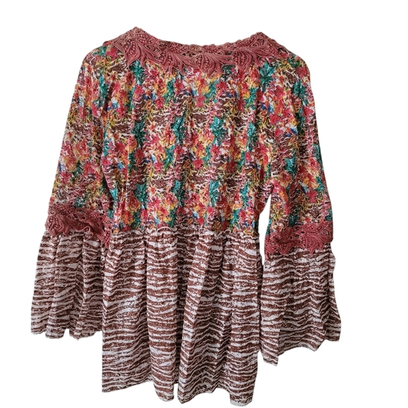 Gypsy Queen Crochet Flared Sleeve Open Knit Long Sleeve Rust - Picture 6 of 15